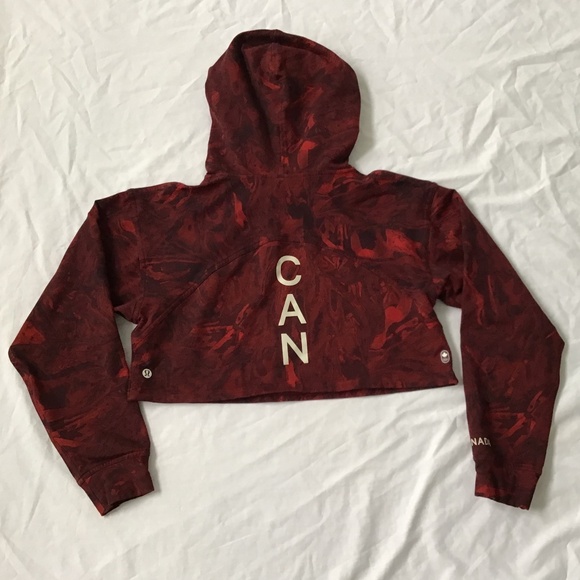 LuLuLemon sz 10 Team Canada All Yours Cropped Hoodie - Picture 2 of 8